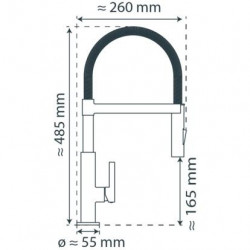 MIAMI Sink mixer, black matt, with soft-touch hose