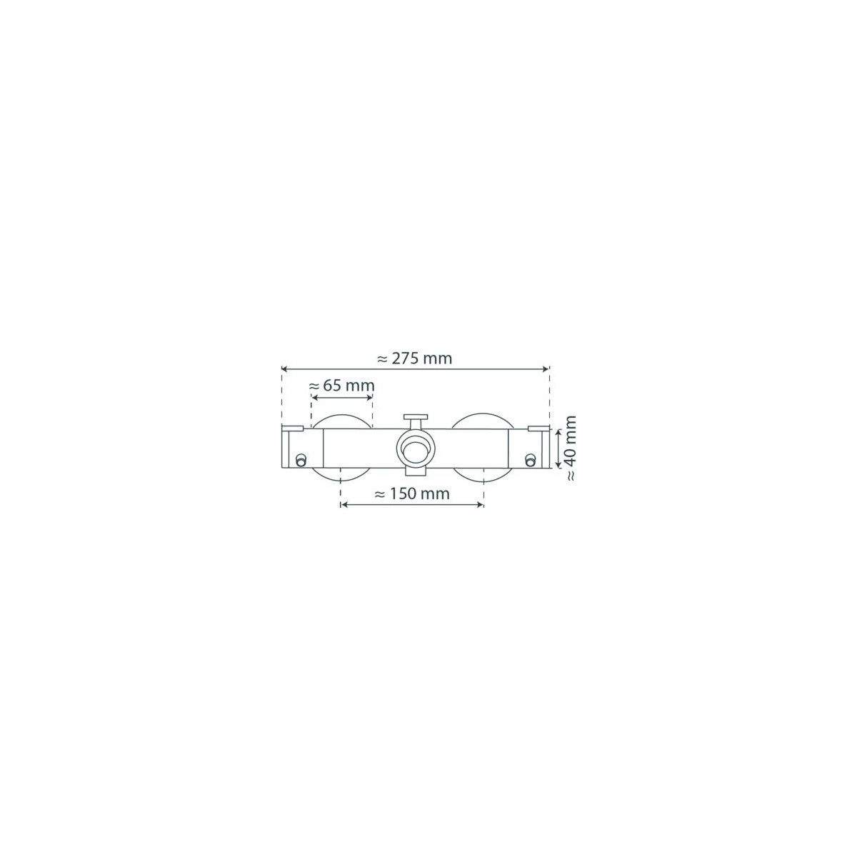 LONDON thermostatische Badkraan, mat zwart