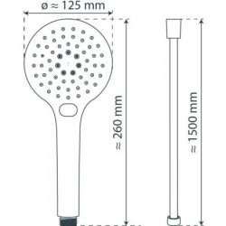 RAVEN Handdouche set, Mat zwart