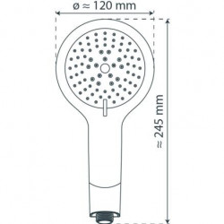 BROADWAY shower head, black/chrome