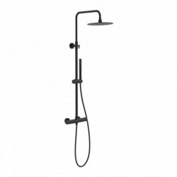 AQUADUCT Overhead shower set, black, with thermostatic tray