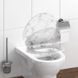 Abattant WC en MDF MARMOR STONE avec Frein de Chute