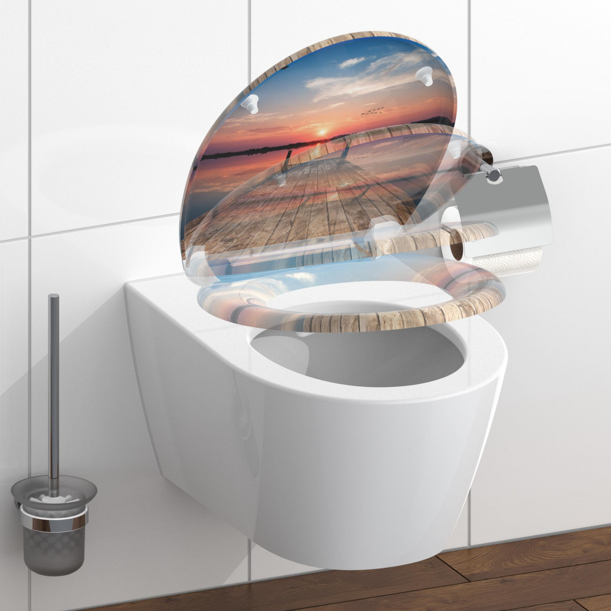 Duroplast Toilet Seat SUNSET SKY with Soft Close and Quick Release