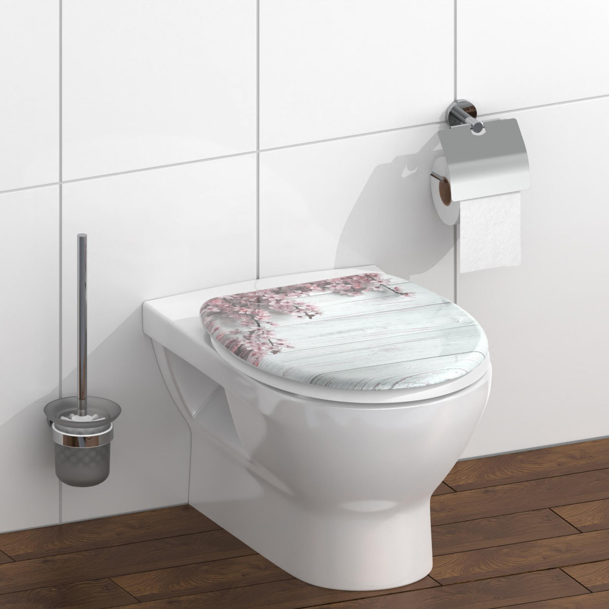 Duroplast Toilet Seat FLOWERS& WOOD with Soft Close