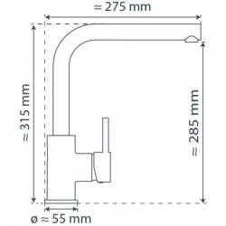 VITAL sensor keukenkraan, chroom, uittrekbare uitloop