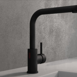 VITAL sensor sink mixer, black, matt, pull-out spout