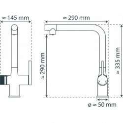 AQUASTAR PREMIUM, bruisende water kraan met koel- en filtersysteem, zwart