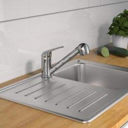 ULTRA Sink mixer low pressure, chrome, with pull-out sprayer