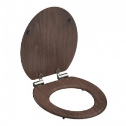 Abattant WC en MDF DARK WOOD avec Frein de Chute