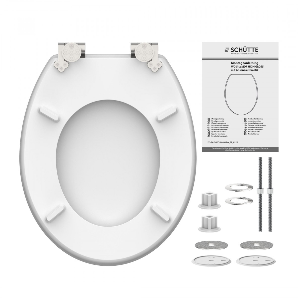 Abattant WC en MDF HG GREY STEEL avec Frein de Chute