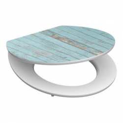 MDF HG Toilet Seat BLUE WOOD with Soft Close