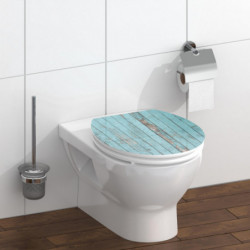 Abattant WC en MDF HG BLUE WOOD avec Frein de Chute