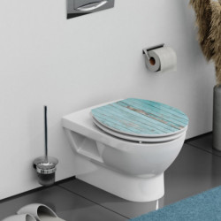 MDF HG Toilet Seat BLUE WOOD with Soft Close