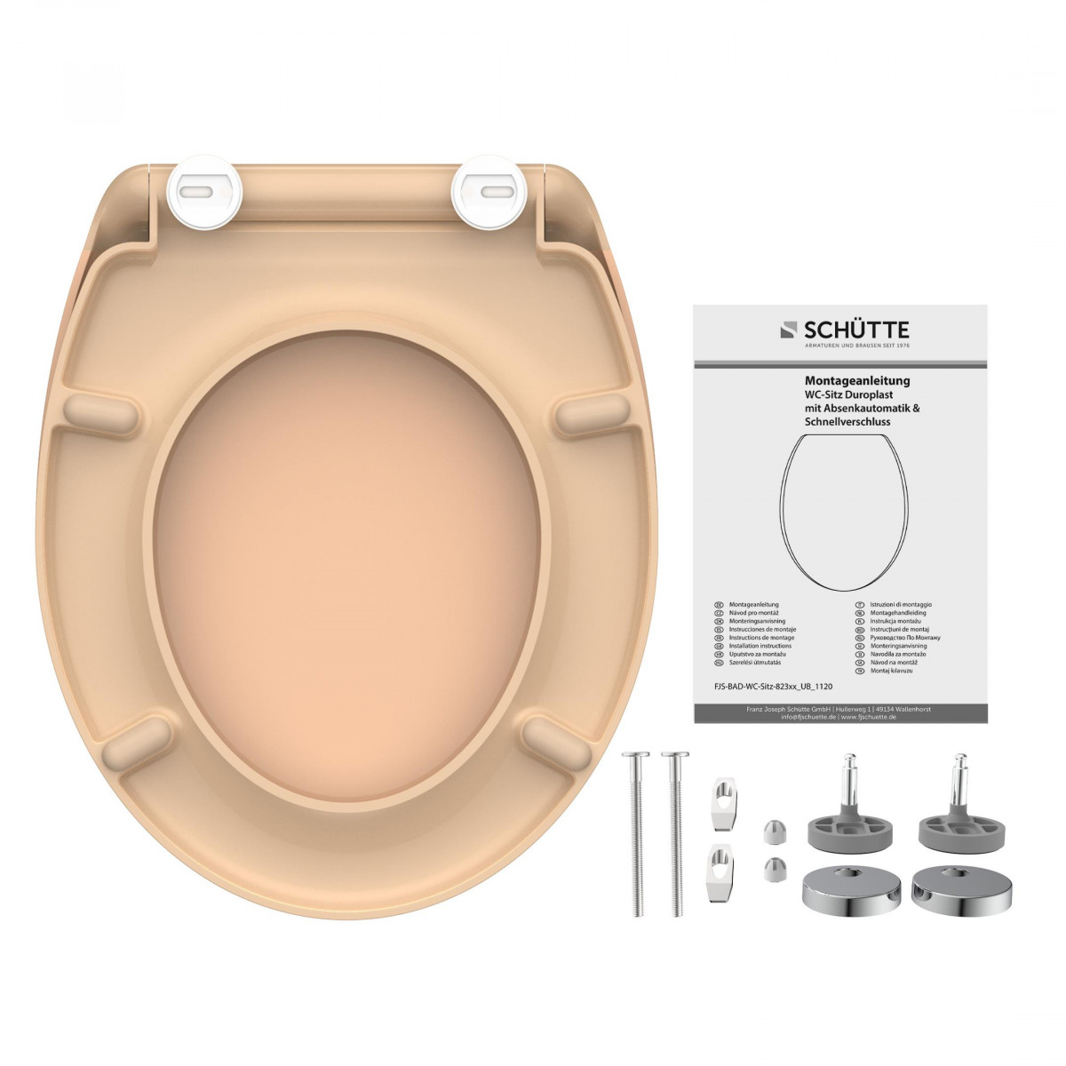 Duroplast WC-Bril BEIGE met Valrem en Afklikbaar