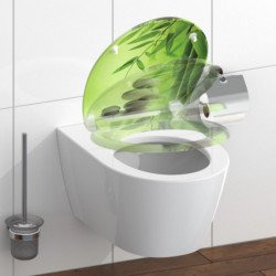 Duroplast Toilet Seat GREEN GARDEN with Soft Close and Quick Release