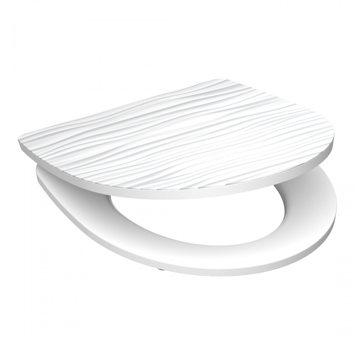 Abattant WC en Duroplast HG WHITE WAVE avec Frein de Chute et Déclipsable