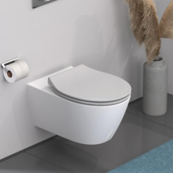 Abattant WC en Duroplast Extra Fin SLIM GREY avec Frein de Chute et Déclipsable