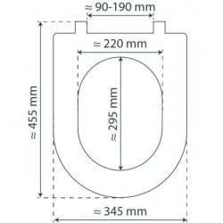 Abattant WC en Duroplast en forme de D WHITE avec Frein de Chute et Déclipsable