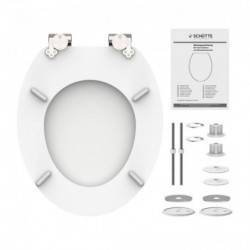 Moulded Wood Toilet Seat WHITE with Soft Close