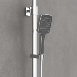 OCEAN Overhead shower set, anthracite, with thermostatic tray