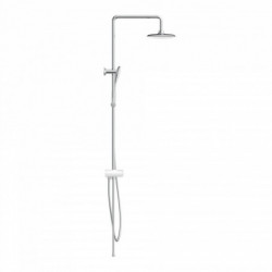 AQUASTAR Overhead shower set, chrome/ white, with tray (lateral diverter)