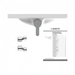 WATERWAY Shower mixer, white, with tray