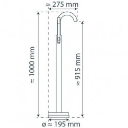 CORNWALL Bathtub mixer, chrome, freestanding