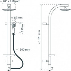 MADAGASKAR Overhead shower set, black