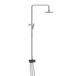 AQUASTAR Overhead shower set, chrome/ anthracite, with tray (lateral diverter)