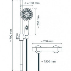 AQUA 2 SAVE Thermostatic shower mixer, chrome