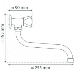 CARNEO Cold water swivel tap, chrome, for wall fixing