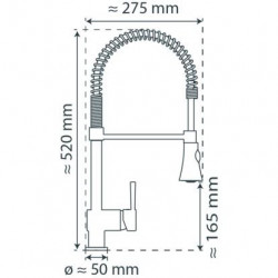 CORNWALL mengkraan keuken met spiraalveer, chroom