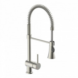 CORNWALL Sink mixer, stainless steel look, with spiral spring