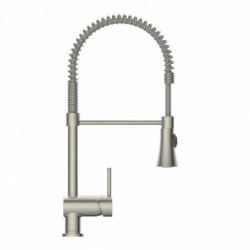 CORNWALL Sink mixer, stainless steel look, with spiral spring