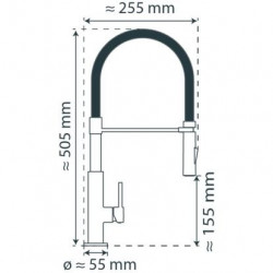 STILO mengkraan keuken met soft-touch slang, chroom-zwart