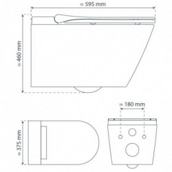 CESARI PREMIUM, Rimless shower toilet with slimline seat, white