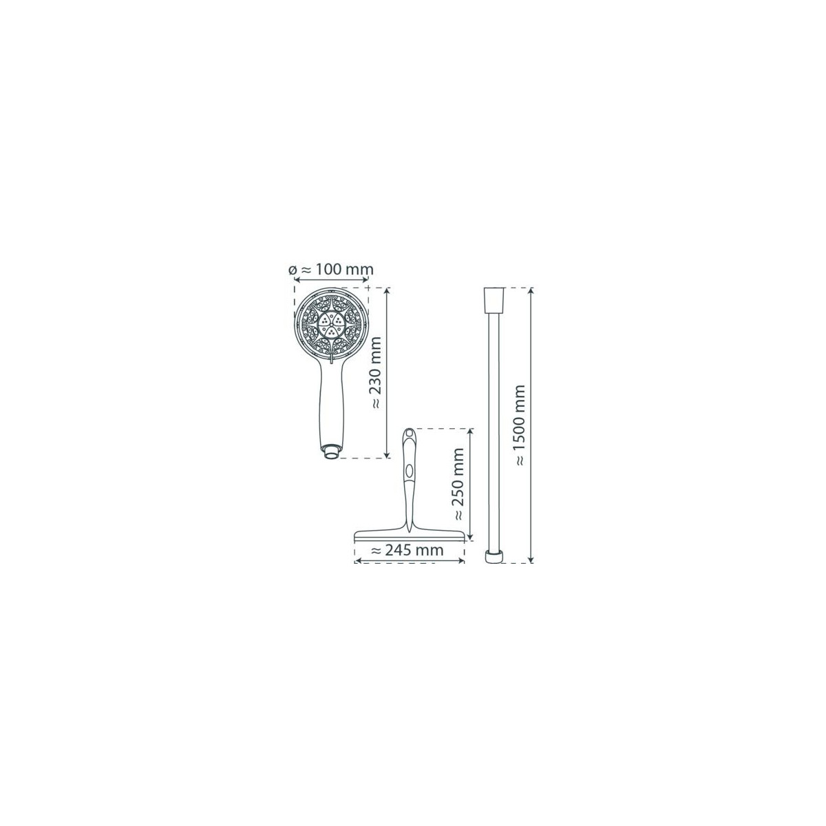 Handbrause-Set, Chrom, mit Abzieher