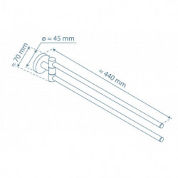 LONDON two-arm towel rail, chrome