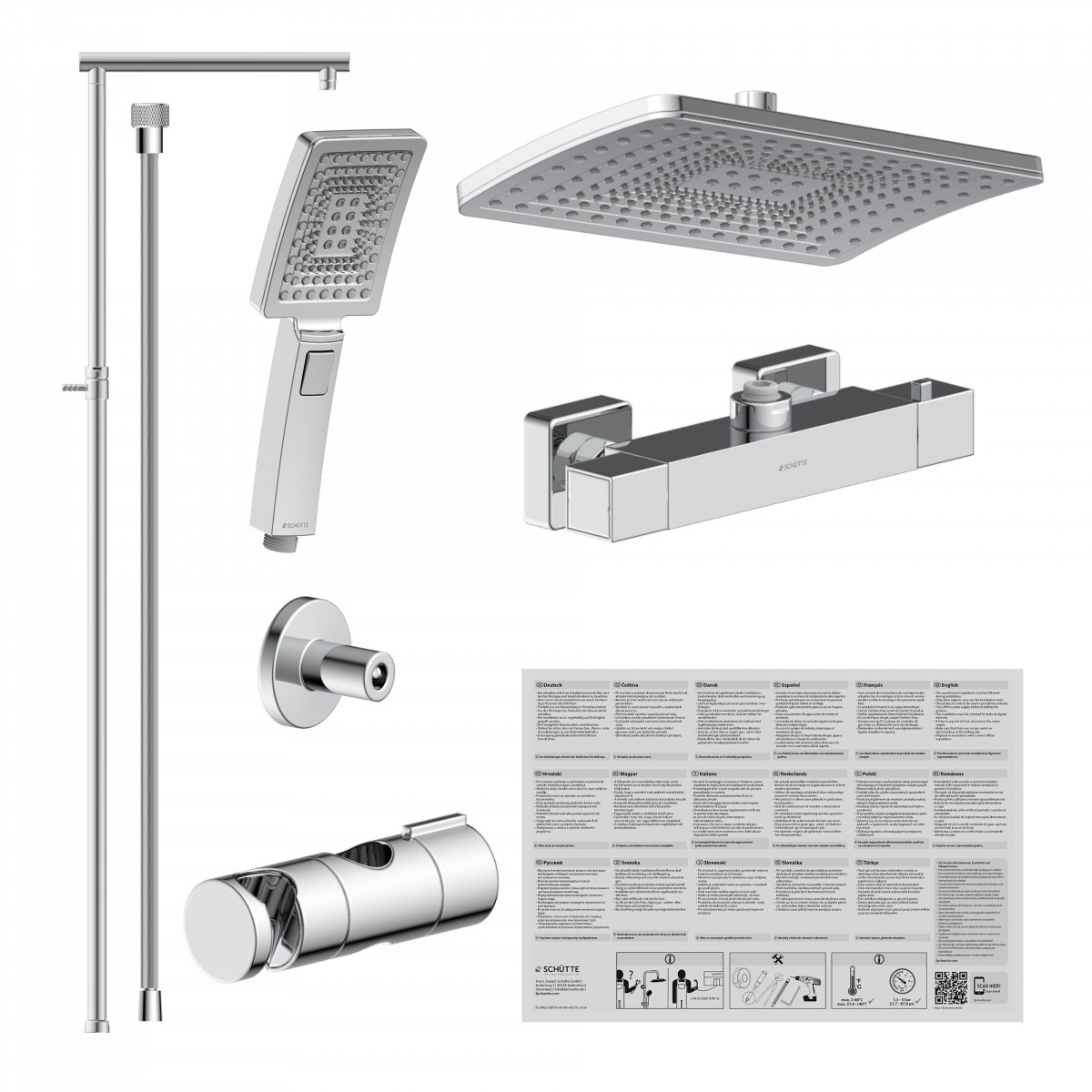 TRENTO Overhead shower set, Chrome