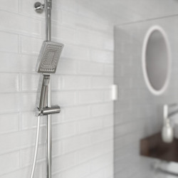 TRENTO Set douche de pluie avec Mitigeur thermostatique, Chromé