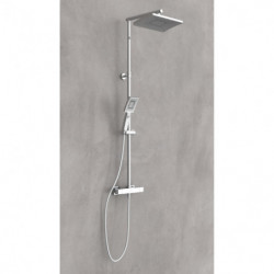 TRENTO Set douche de pluie avec Mitigeur thermostatique, Chromé