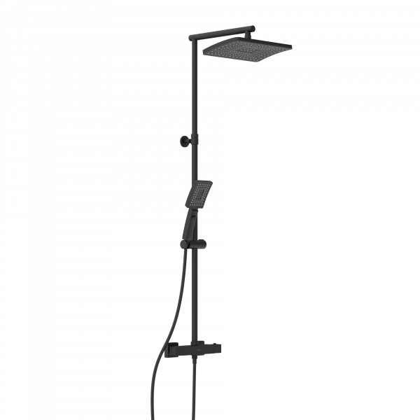 TRENTO Overhead shower set, Black matt