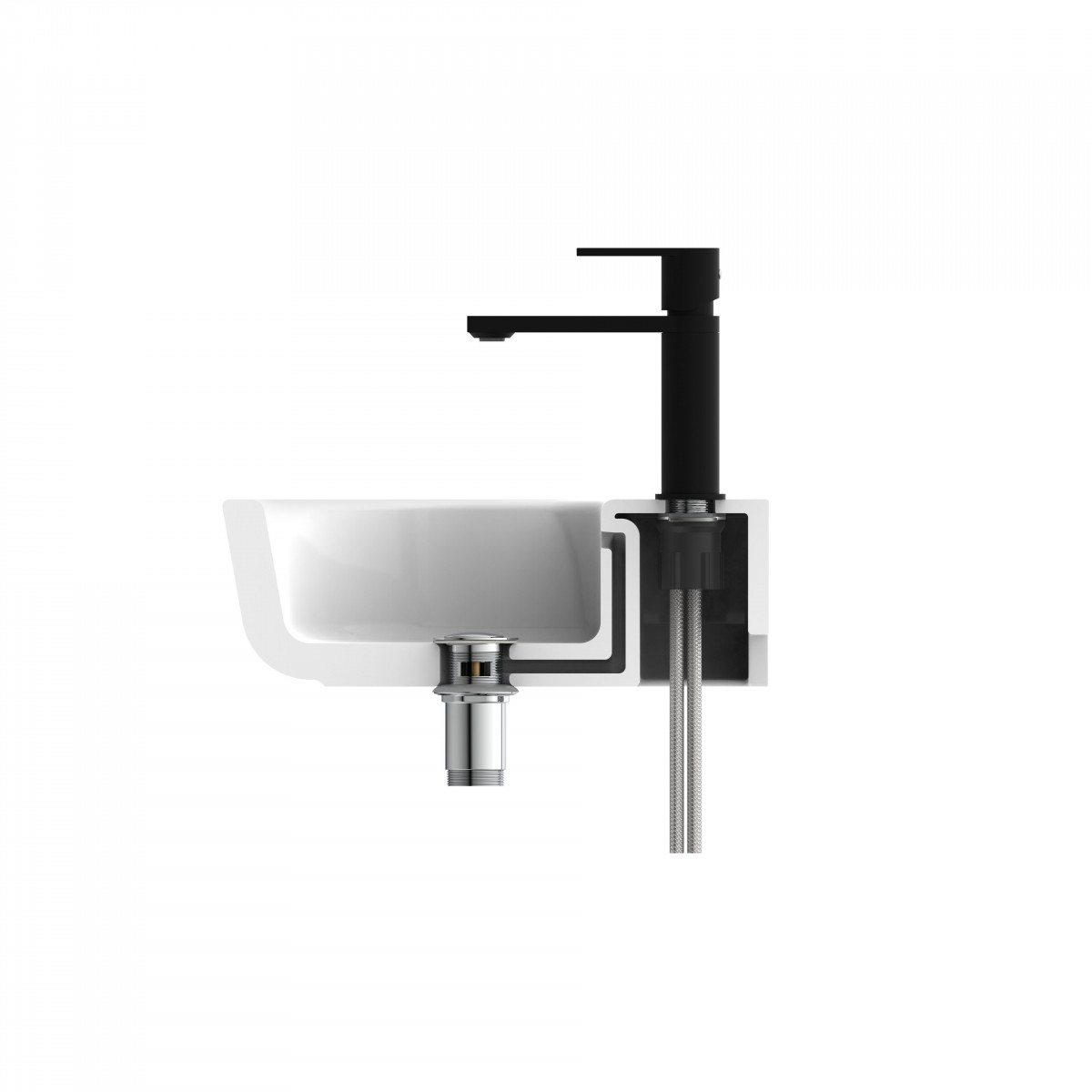 MANHATTAN Wash basin mixer, Black matt