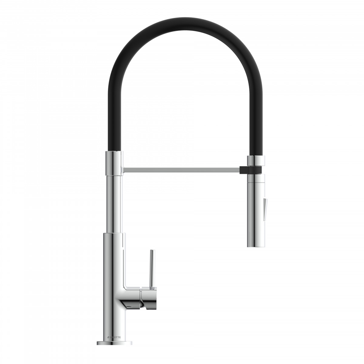 STILO Sink mixer, chrome/black, with soft-touch hose