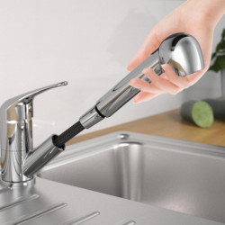 SUPRA Sink mixer, chrome, with pull-out sprayer