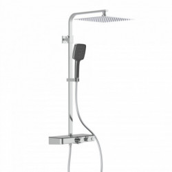 OCEAN Overhead shower set, anthracite, with thermostatic tray