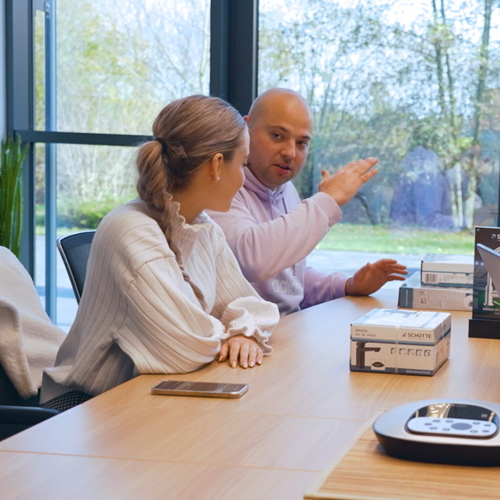 Trainees in discussion