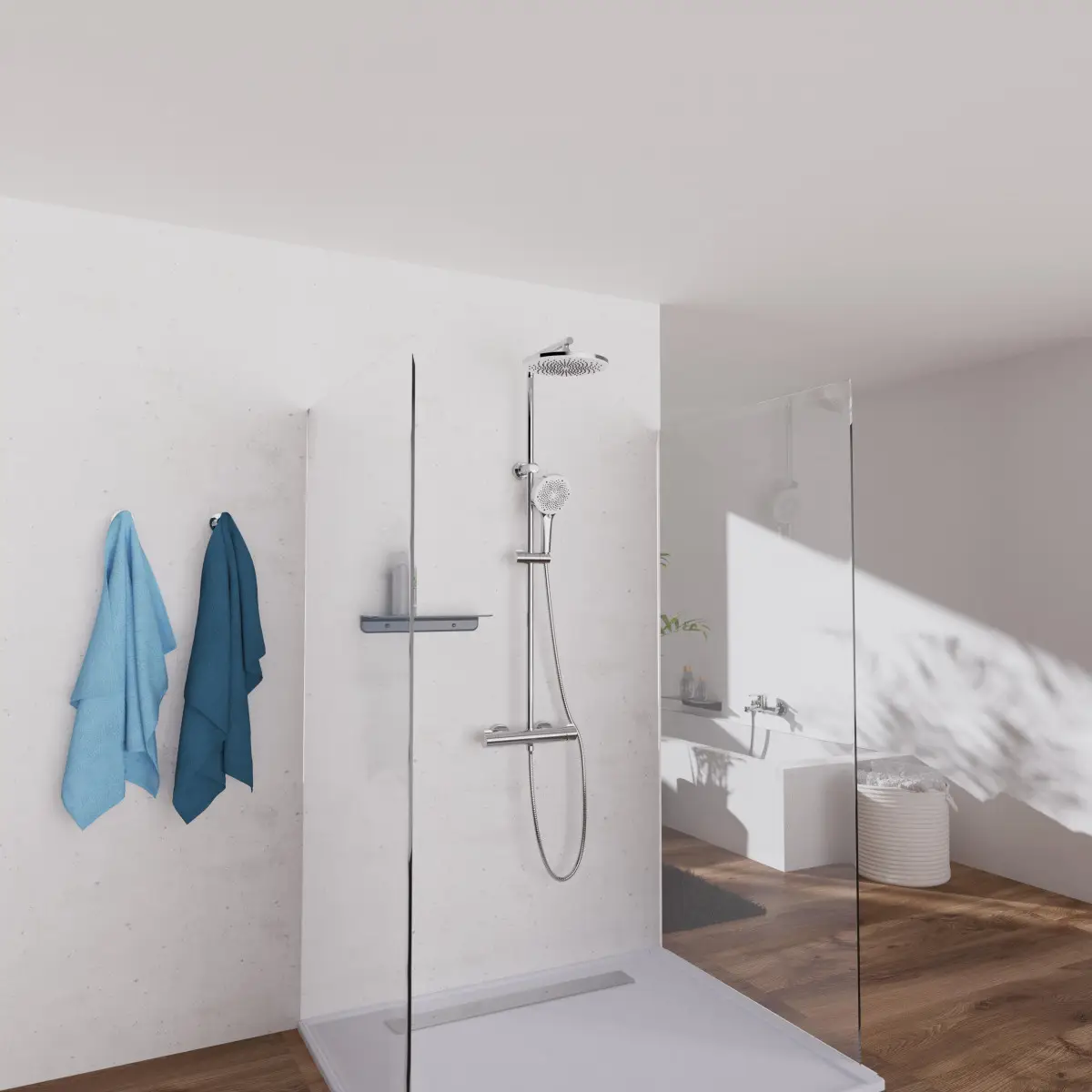 chroom regendouche in badkamer